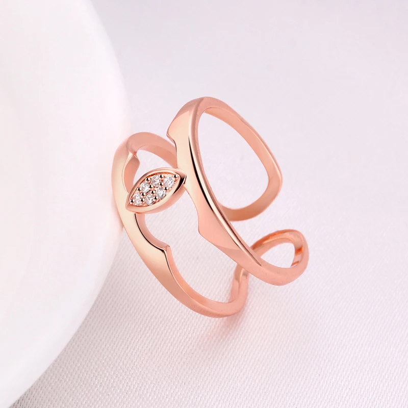 Белое/розовое золото цвет новое свадебное Кристальное кольцо Anillos женские