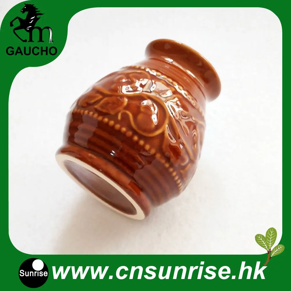 Керамические чашки Yerba Mate 1 шт./лот с тиснением рисунком калабазы|shipping rail|shipping
