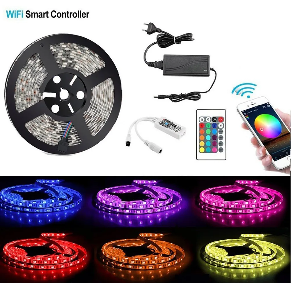 5 м/рулон 300 LED SMD 5050 водонепроницаемая гибкая светодиодная лента м 5050SMD RGB