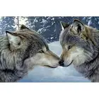 Значок Алмазная вышивка волк поцелуй Алмазная картина 5d Сделай Сам Вышивка крестом животные серии Стразы квадратная Алмазная мозаика