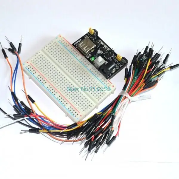 400 точечная макетная плата PCB без пайки + 65 шт. Джампер провод штекер модуль