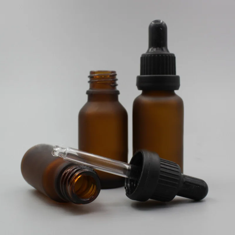 15 мл качество янтарного стекла эфирное масло бутылка с отверстием редуктор и