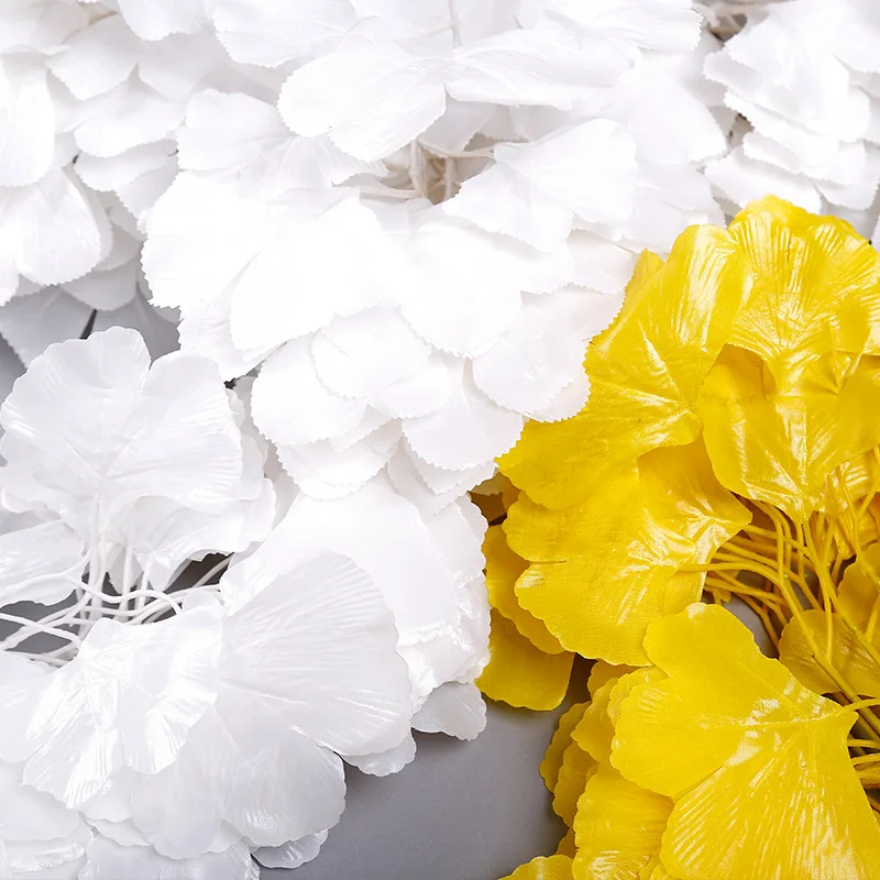Новинка искусственные зеленые листья Ginkgo Biloba 12 шт./компл. растения для свадебной