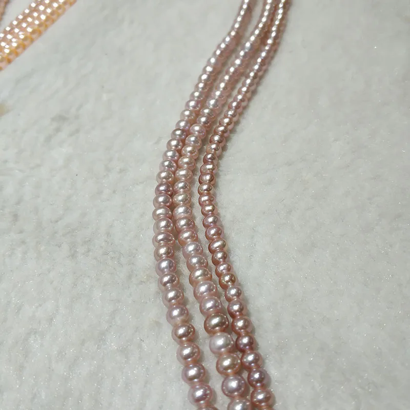 light purple JYX Новые DIY струны 4-4,5 мм рядом круглые настоящие пресноводные цветные жемчужные струны нити ручной работы ювелирные изделия 1" кисточка DIY материал - Цвет: light purple