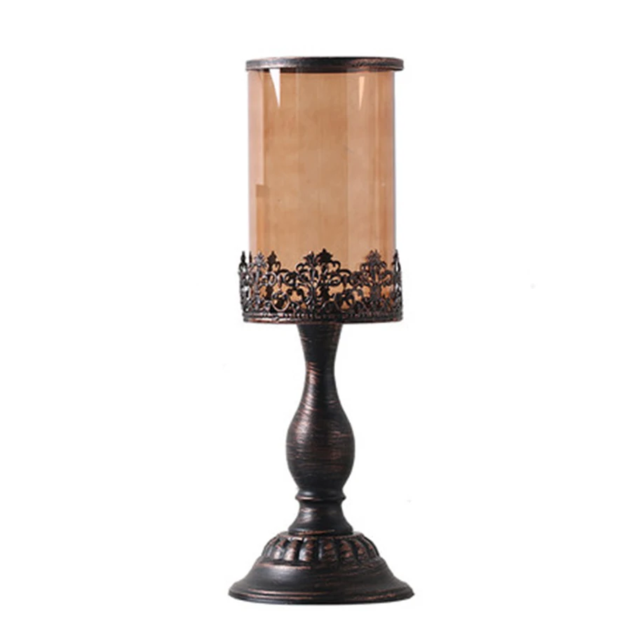 Розовая Свеча фонарь европейский Железный украшение Рождество Tealight люстры