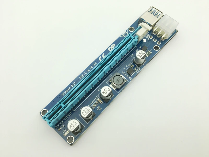 

VER008C Molex 6 pin PCIE PCI-E Express 1X to 16X Riser Card Extender 60cm USB3.0 Cable Mining Bitcoin Miner Easy install