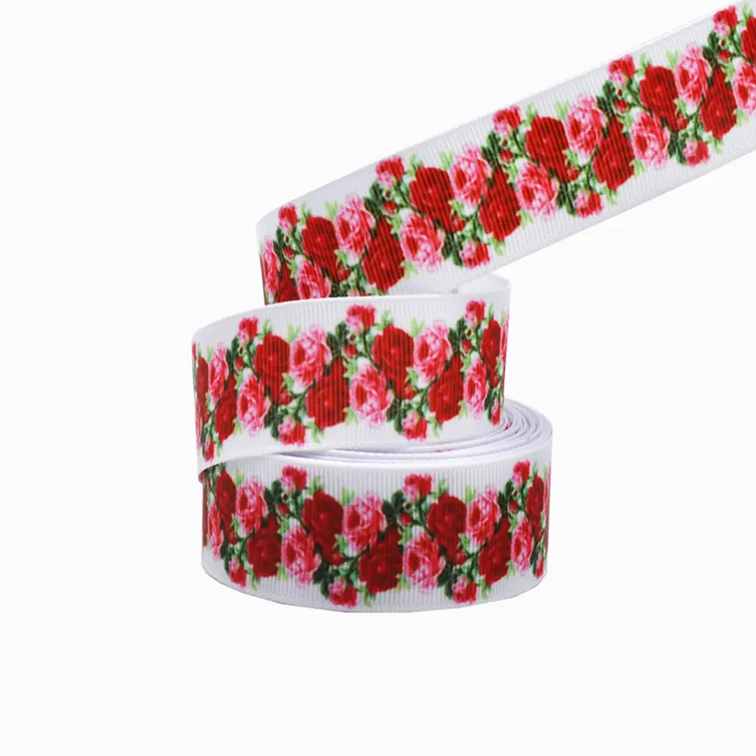 Корсажная лента с цветочным принтом 25 мм 10 ярдов для упаковки подарков ручной