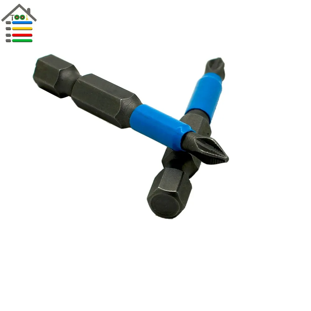AUTOTOOLHOME 10 шт. PH1 PZ1 PZ2 PZ3 Отвертка Набор бит шестигранный, магнитный Противоскользящий Phillips Электрический L 25 50 мм аксессуары для электроинструмента