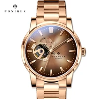 luxury brand poniger mens watch japan nh39a sii automatic mechanical watches men sapphire skeleton 50m waterproof clock p519 8