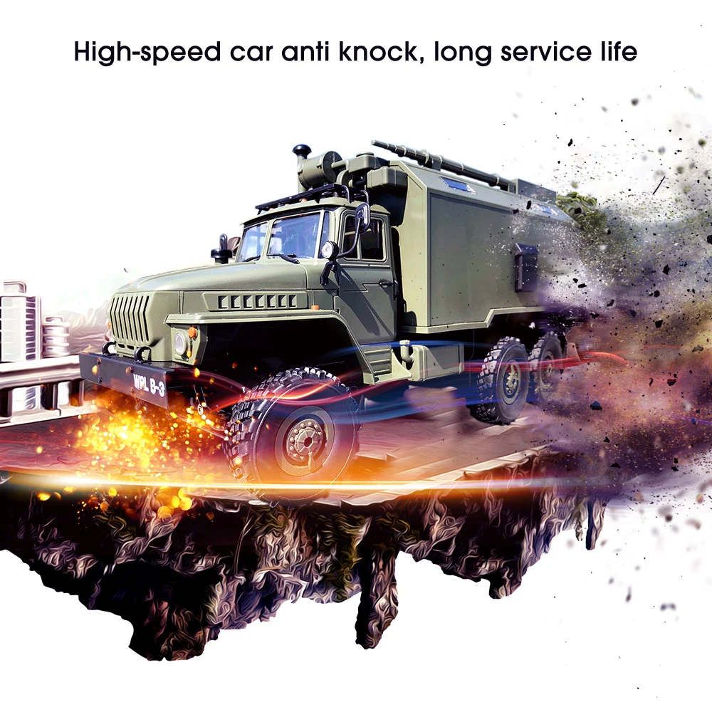 WPL грузовик игрушки для мальчиков RC грузовик B36 Урал 1/16 2,4G 6WD дистанционного Управление Военный Грузовик Рок Гусеничный автомобиль RC хобби Карро eletrico