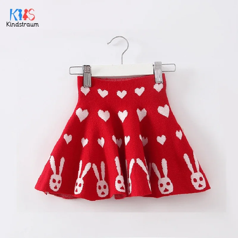 Kindstraum 2017 Девушки Печати Кролик Высокие Хлопка Юбки Марка Дети Весна Мультфильм
