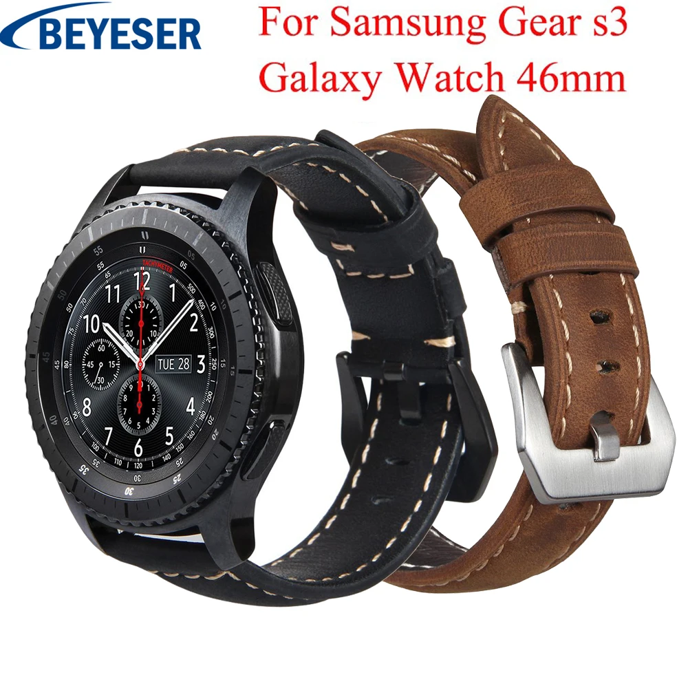 Кожаный ремешок для Samsung Galaxy Watch 46 мм сменный часов Gear s3 Classic/Frontier браслет