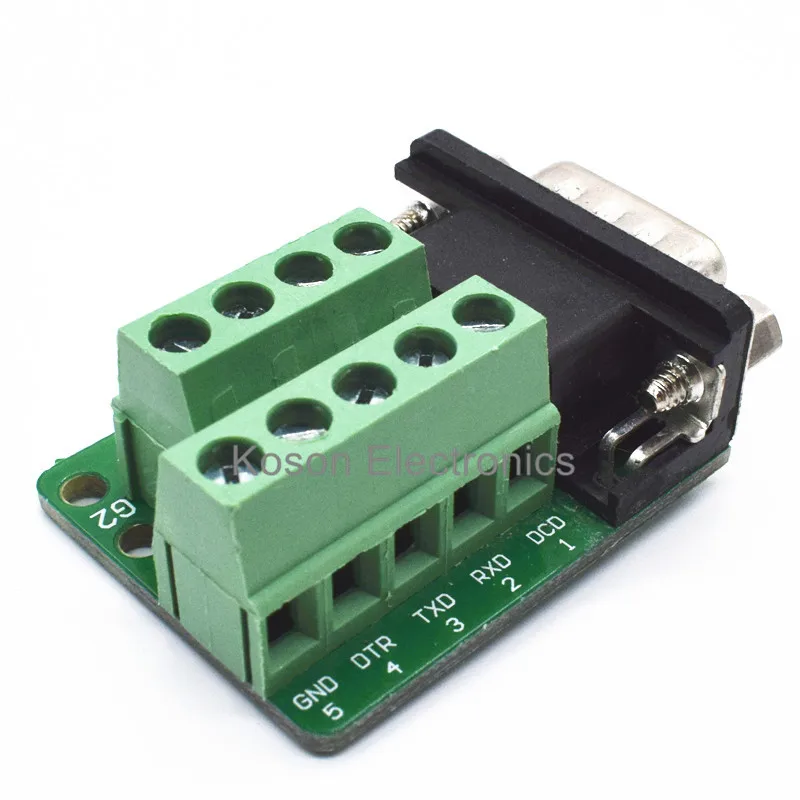 DB9 Соединитель с гайкой 9 контактный Штекерный адаптер модуль клеммы RS232