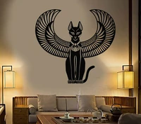 bastet vinyl wall sticker decals bedroom decoration ancient egyptian cat goddess of egypt wall decal mural living room d036