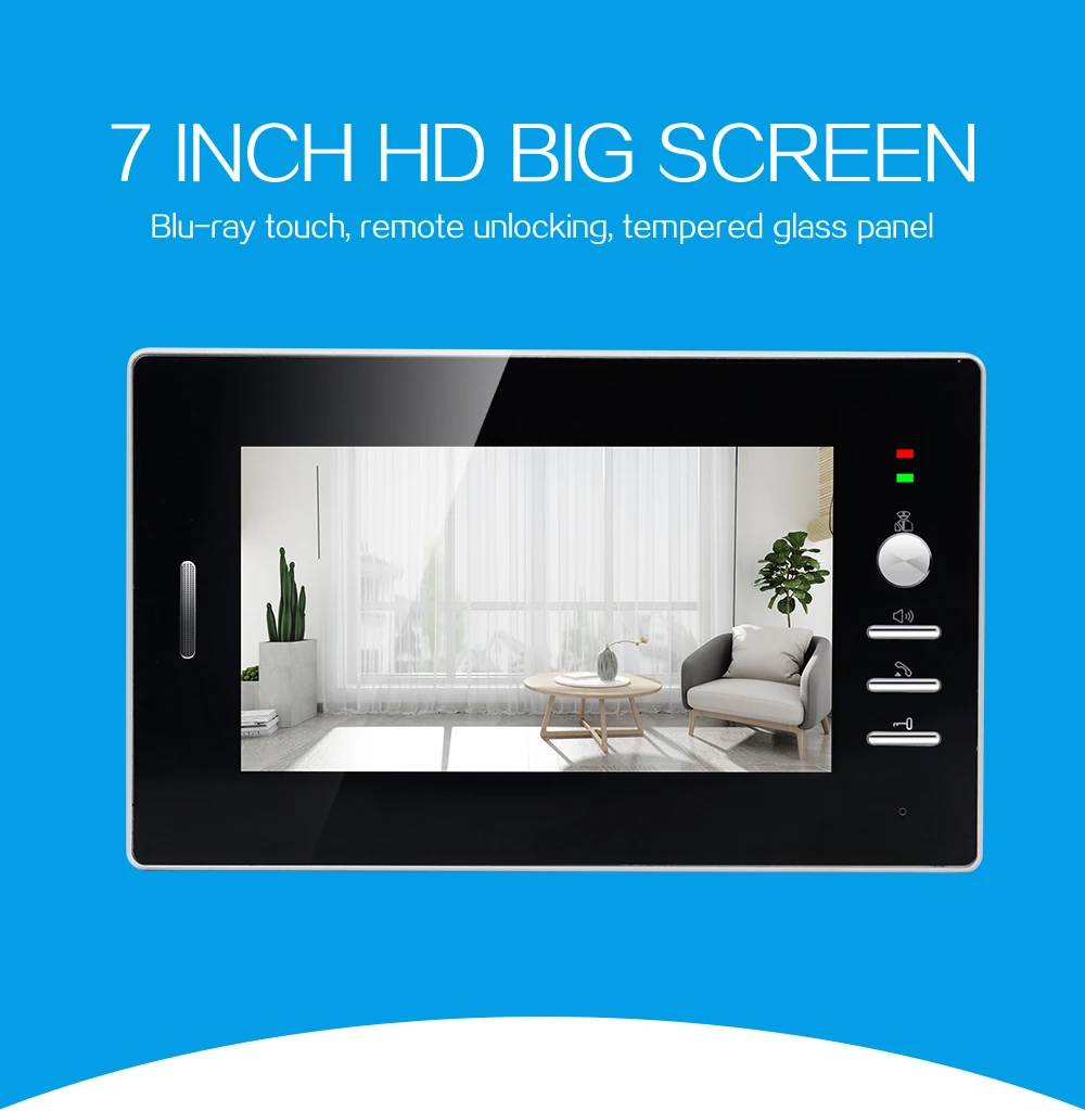 Saful 7 ''TFT lcd Проводной Видео дверной телефон визуальный видеодомофон Громкая связь ИК камера ночного видения дверной звонок Домофон Система
