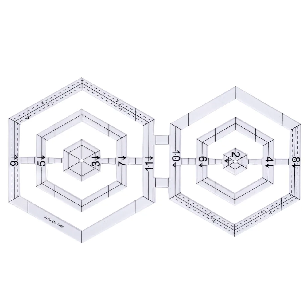 

5Pcs/Set Quilting Sewing Patchwork Craft Scale Ruler Hexagon DIY Handmade Tailor Home Tools