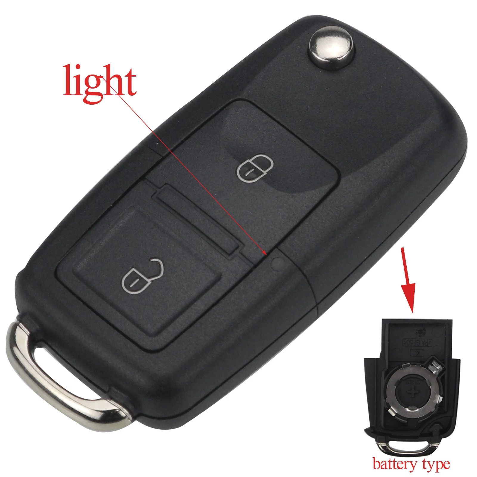 2 Кнопки Jingyuqin Флип дистанционный Брелок оболочка для VW Volkswagen Jetta Golf 3 4 5 Passat B5 B5.5 B6 тигуан Жук поло Бора Anahtar SKODA - Количество кнопок: 2 Кнопки
