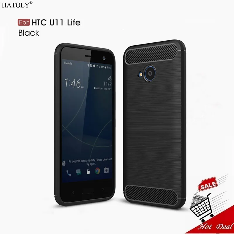 Для HTC U11 Life чехол для телефона силиконовый Мягкий Резиновый ТПУ бампер Carbon Fiber Funda