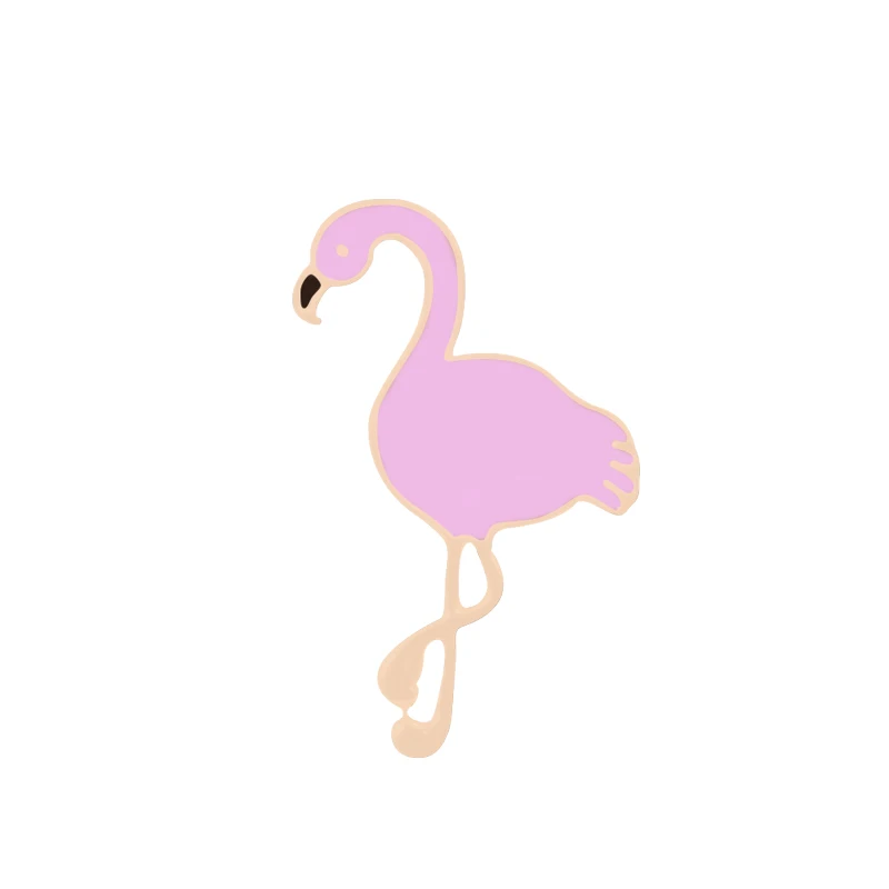 pink Металлическая брошь, брошь с животными, птицами, кошками, ракушками, собаками, когтями, карандашами, эмалированными булавками, милыми нагрудными пуговицами, Kawaii, значок, броши, ювелирные изделия, аксессуары - Окраска металла: pink