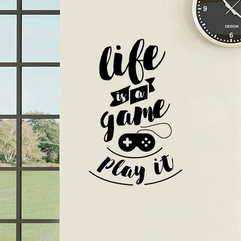 YOJA 41 8 см * 65 Life Is A Game play it Настенная Наклейка для подростковой комнаты видео игра