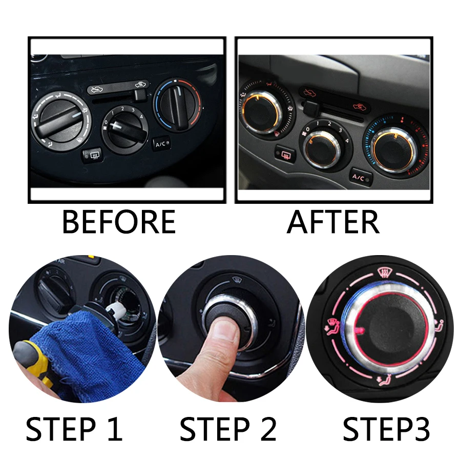 3 шт. алюминиевый сплав автомобильный Кондиционер ручки для Nissan TIIDA NV200 LIVINA 04-10 Sylphy