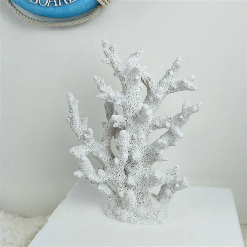 SY000039-white Творческий Средиземноморский стиль смолы Коралл Настольный Декор Бар крыльцо Аквариум Ландшафтный Декор Искусственный коралл - Цвет: SY000039-white