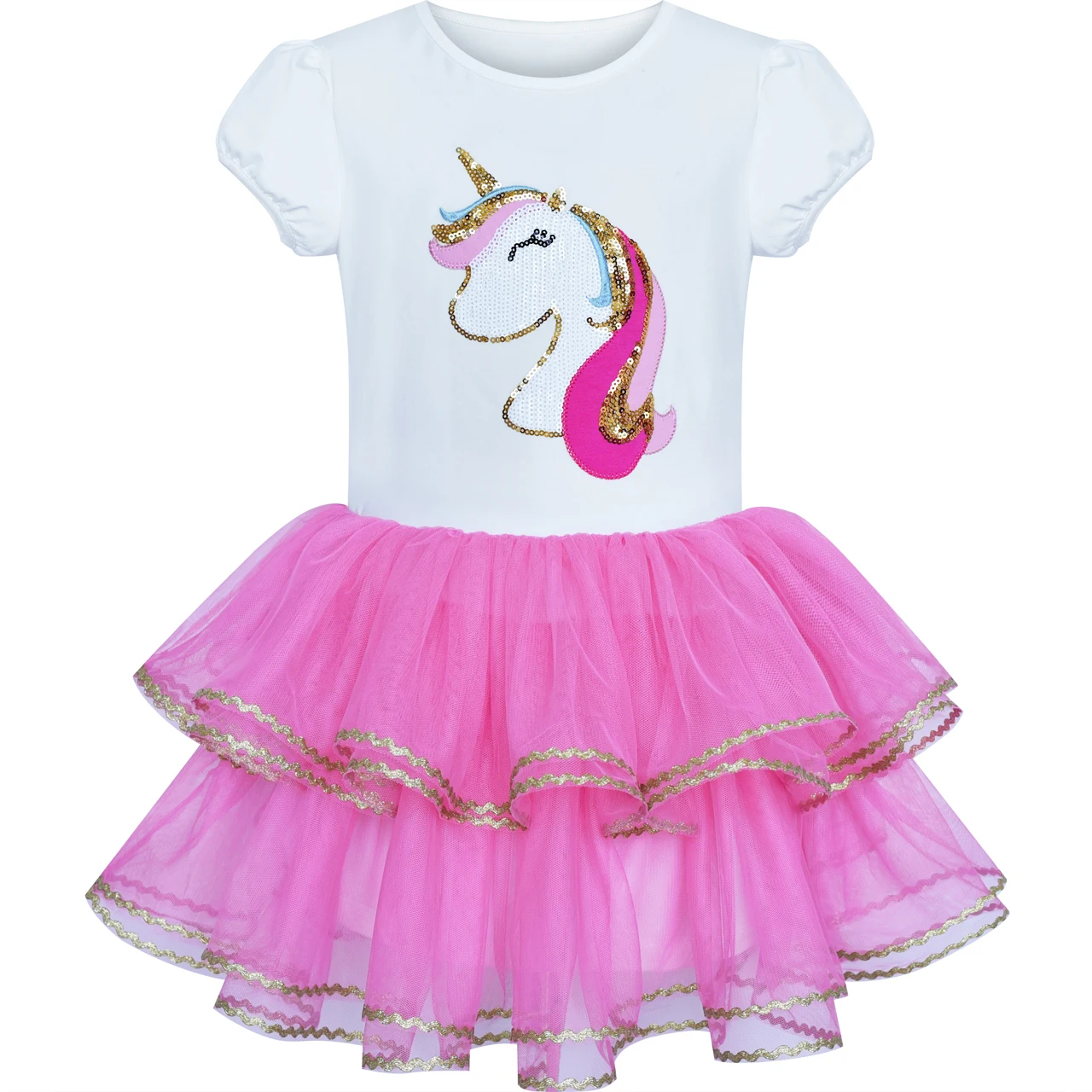 Sunny Fashion платья для девочек платье Розовый Пачка На танцах Многоуровневое балет