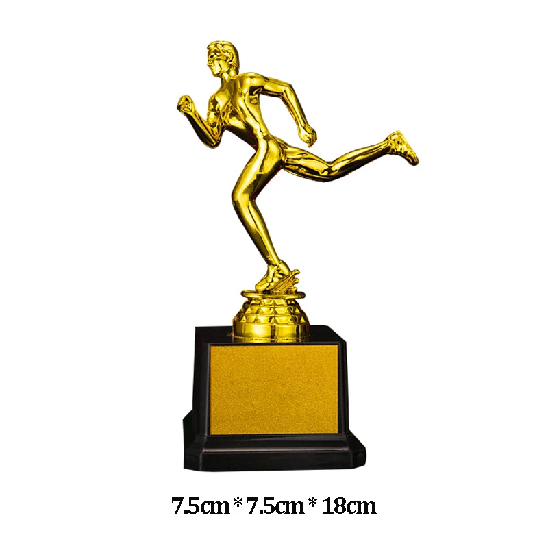 Run Trophy Настраиваемый матч трофей пластиковый позолоченный спортивный Кубок футбол баскетбол тхэквондо трофеи награды сувенир статуэтка подарки - Цвет: Run Trophy