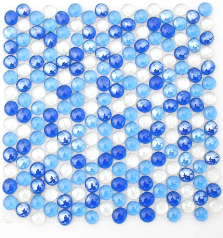 Средиземноморский синий стеклянный бисер мозаика круглая бассейн Ванная