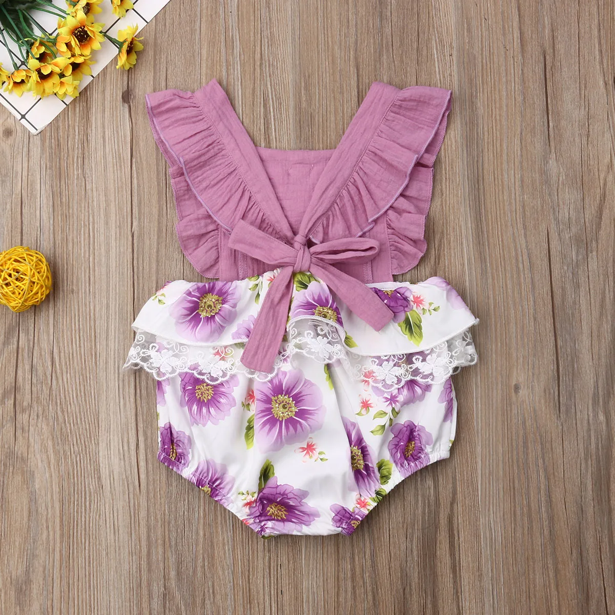 2019 детский летний комбинезон для новорожденных девочек с искусственными