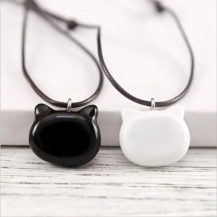 

Best Friends Forever Sister Pendant Necklace Women Ceramic Cute cat fish Coffee Cup Necklaces Pendants BFF Couple Jewelry Colar