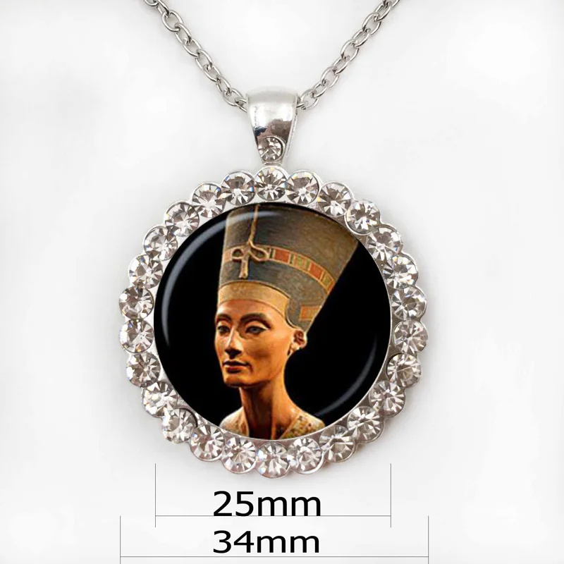 necklace 25mm Нефертити кулон Нефертити Ювелирная цепочка с подвеской "Нефертити" Подарки для него ювелирные изделия фантазия стеклянный кабошон для кулона ожерелье - Окраска металла: necklace 25mm