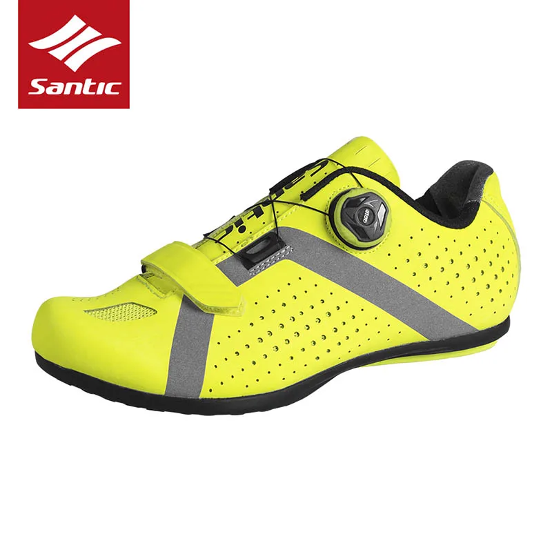 Fluorescent green 1 SANTIC/Мужская велосипедная обувь; кроссовки для езды на велосипеде; дышащая уличная профессиональная обувь для езды на велосипеде; нескользящая обувь для езды на велосипеде - Цвет: Fluorescent green 1