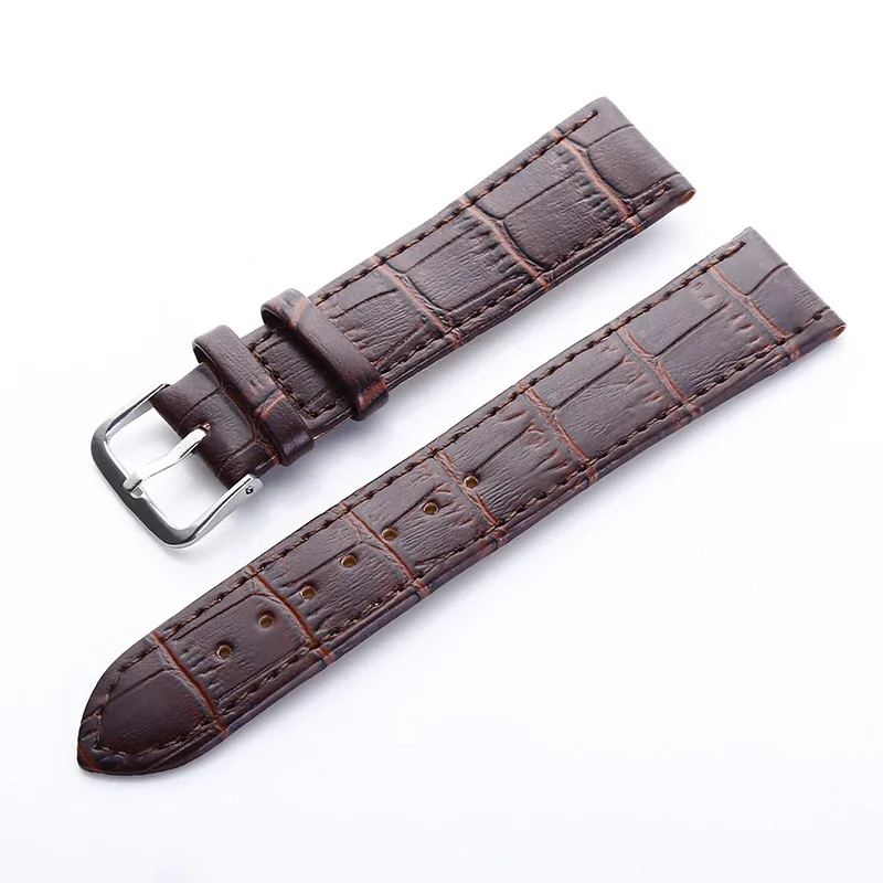 Ремешок из бамбуковой кожи для наручных часов сменный Браслет с пряжкой черный