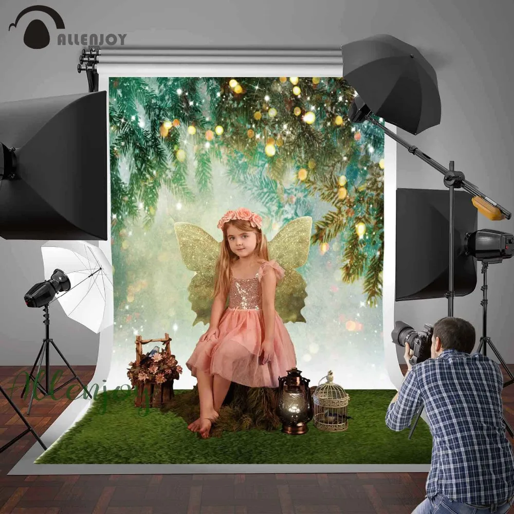 Allenjoy весенний фон для фотосъемки пасхальные Блестящие Зимние сосновые деревья
