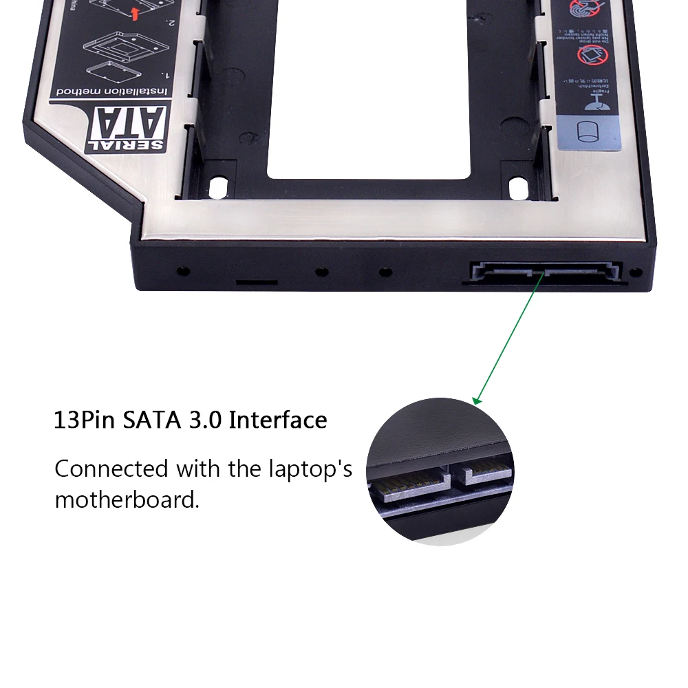 CHIPAL Универсальный SATA 3 0 2nd HDD Caddy 12 7 мм 9 5 для 2 &quot2 ТБ SSD HD чехол Корпус + светодиодный