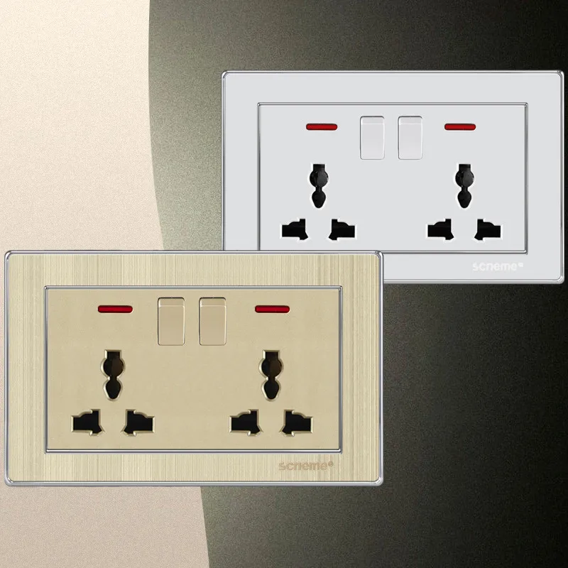 6 контактный двойной Универсальный штепсельная розетка и Переключатель ВКЛ/ВЫКЛ
