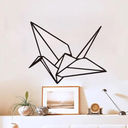 Оригами геометрические настенные наклейки домашний Декор Спальня журавль