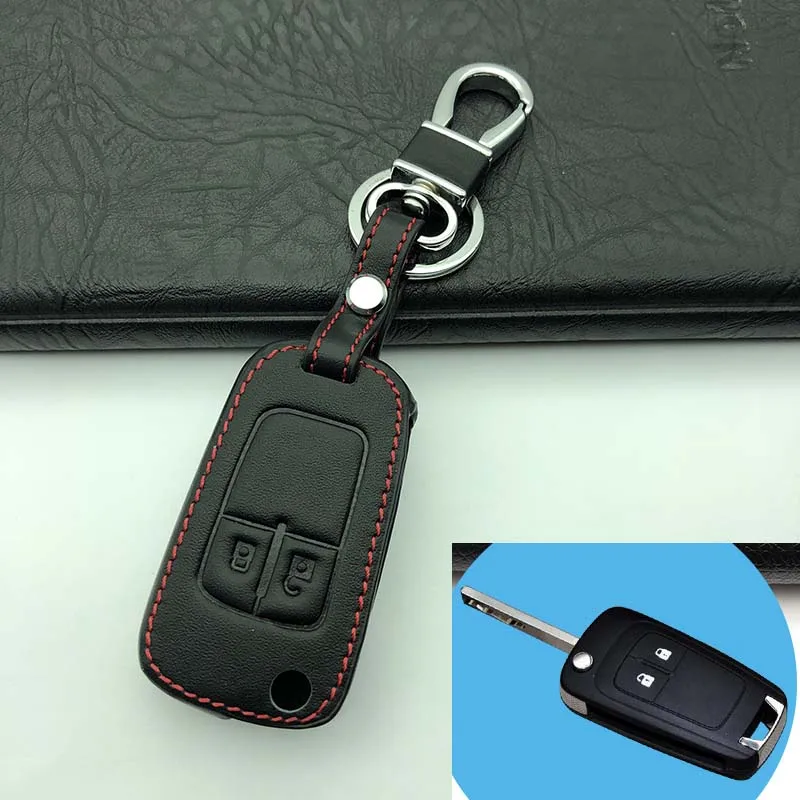 Натуральная кожа автомобильный брелок кольцо для ключей автомобиля держатель для Chevrolet Cruz OPEL Опель МОККА BUICK ENCORE 3 кнопки дистанционного ключа оболочки
