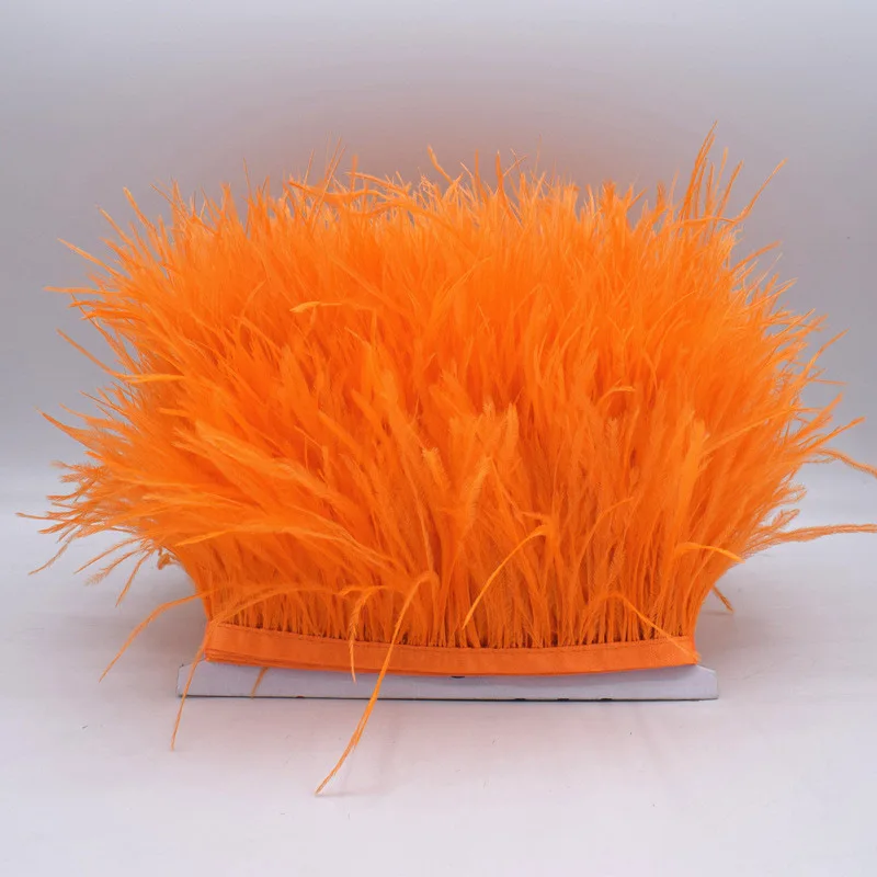 orange 1 метр пушистые красивые страусиные перья отделка, с 8-10 см DIY платье свадебные аксессуары - Цвет: orange