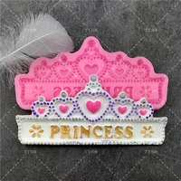 princess crown for birthday cake card candy chocolate silicone mold fondant decoration baking diy tool cupcake moulds
