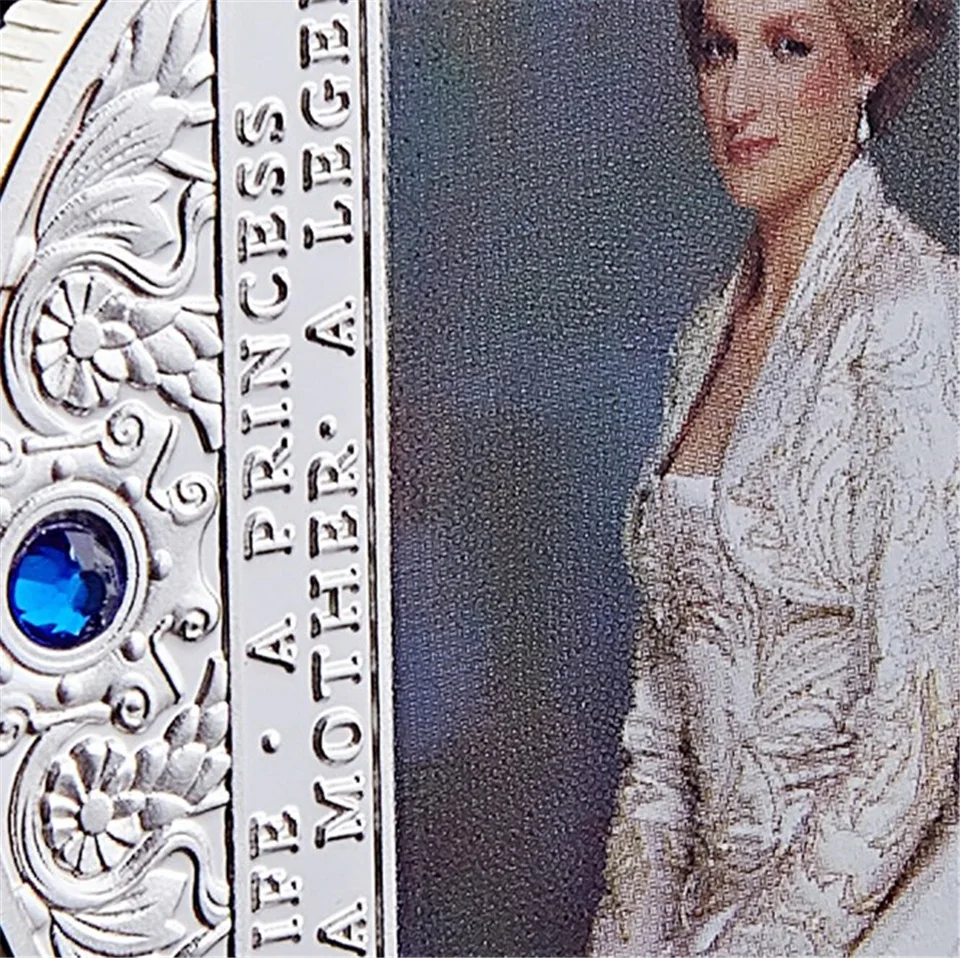 Британская Королева Анна Диана с каменной кладкой последняя роза на заказ металл SilverToken монета евро коллекционная