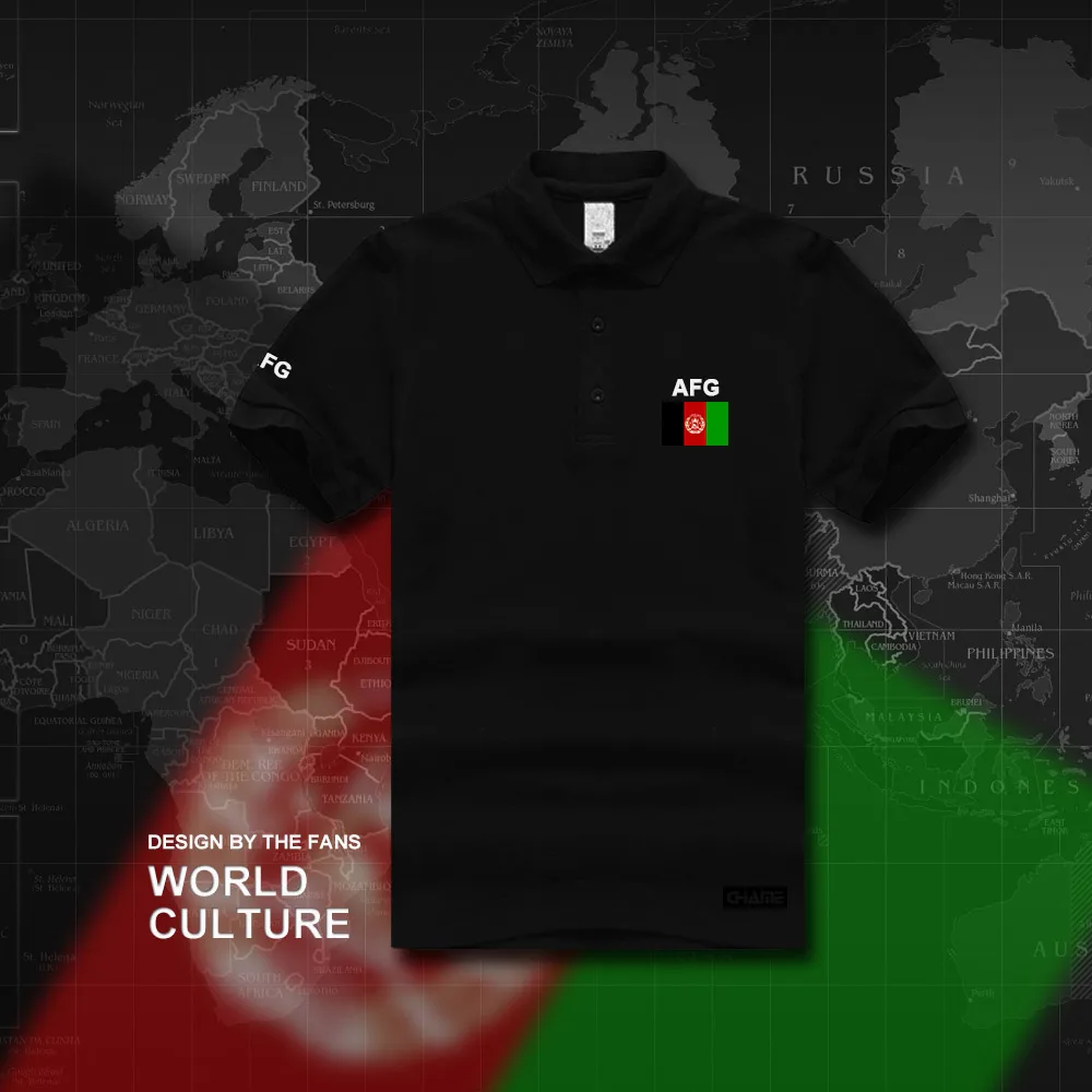 Afghan polo рубашки мужские с коротким рукавом белые бренды напечатаны для страны хлопок национальная команда флаг AFG ислам пашто