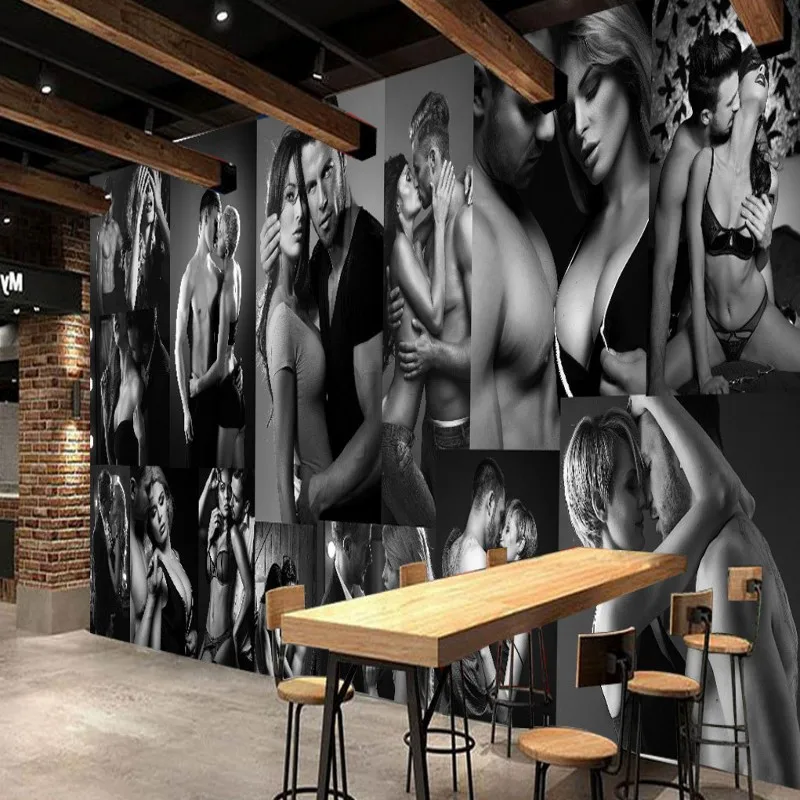 Пользовательские 3d обои на заказ черно белые сексуальные мужские и женские