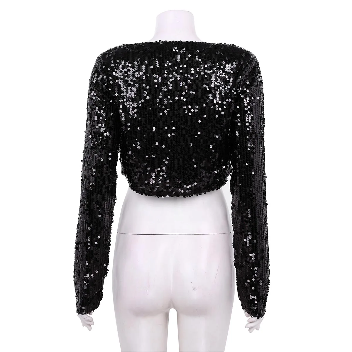 Женский блестящий пиджак с блестками укороченный костюм Джаз Звездный певец