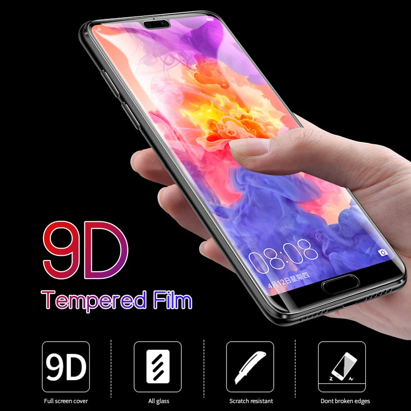 Закаленное стекло 9D с полным приклеиванием для Huawei P30 lite p20 pro защитное huawey p 20 30