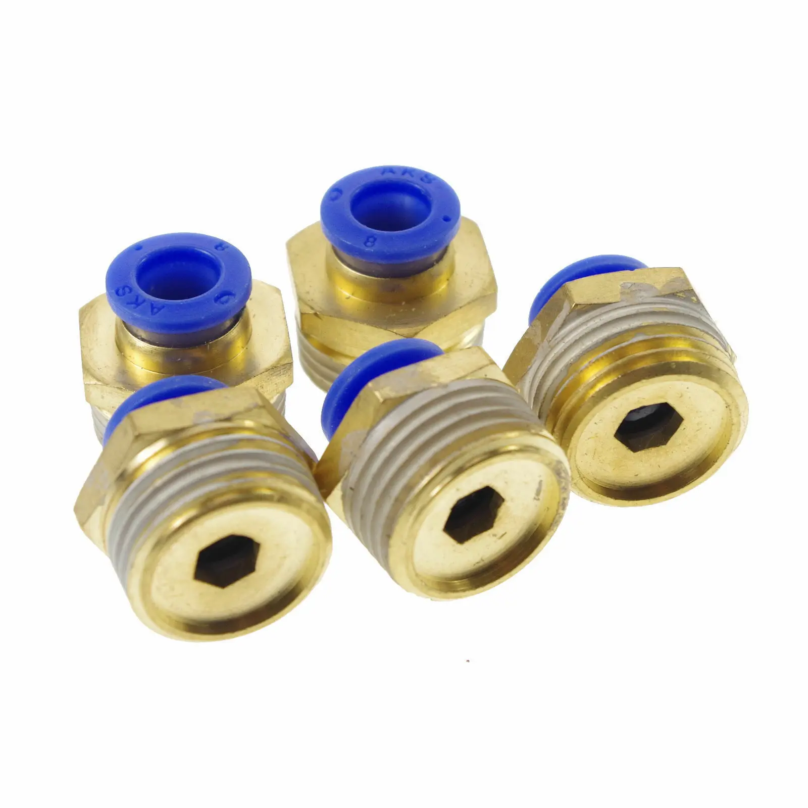 LOT5 1/8 &quot1/4&quot 3/8 &quot1/2&quot Папа BSP для установки в трубку O/D 4/6/8/10/12 мм пневматический