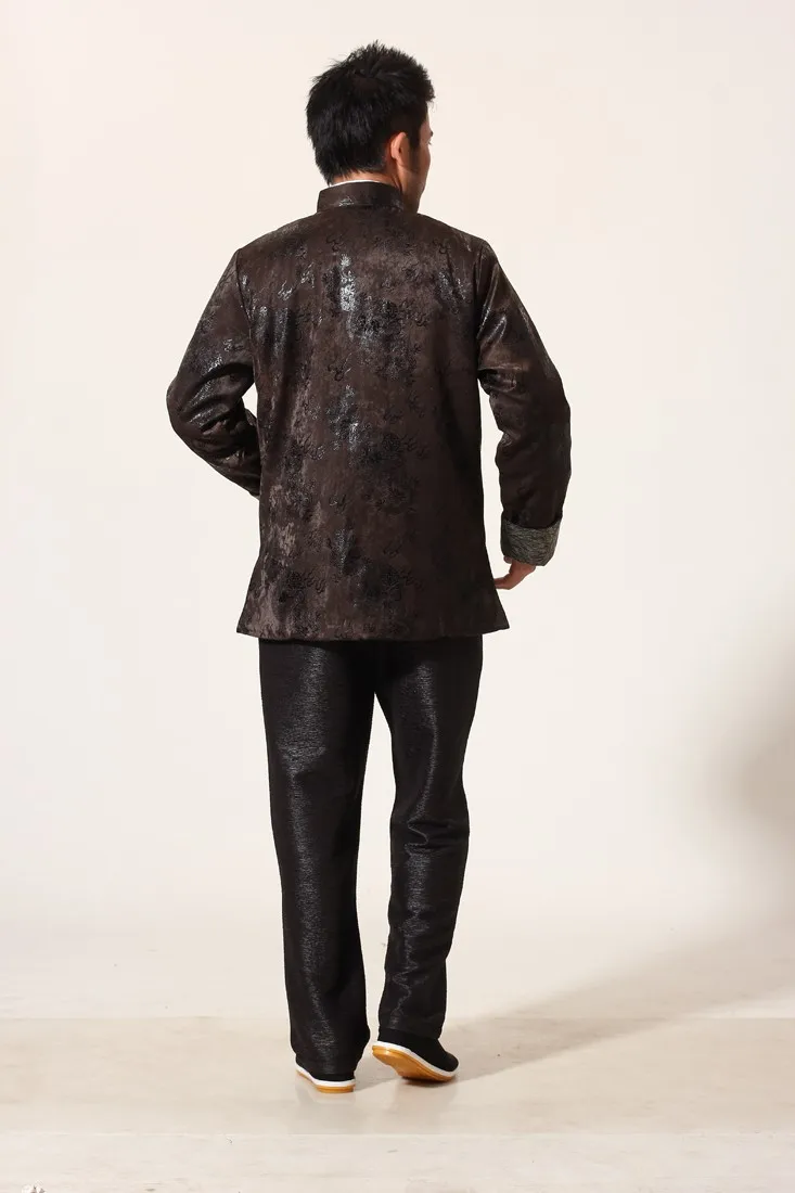 

New Arrival Red Chinese Style Men's Winter Thick Outwear Novelty Button Jacket Mandarin Collar Tang Suit M L XL XXL XXXL