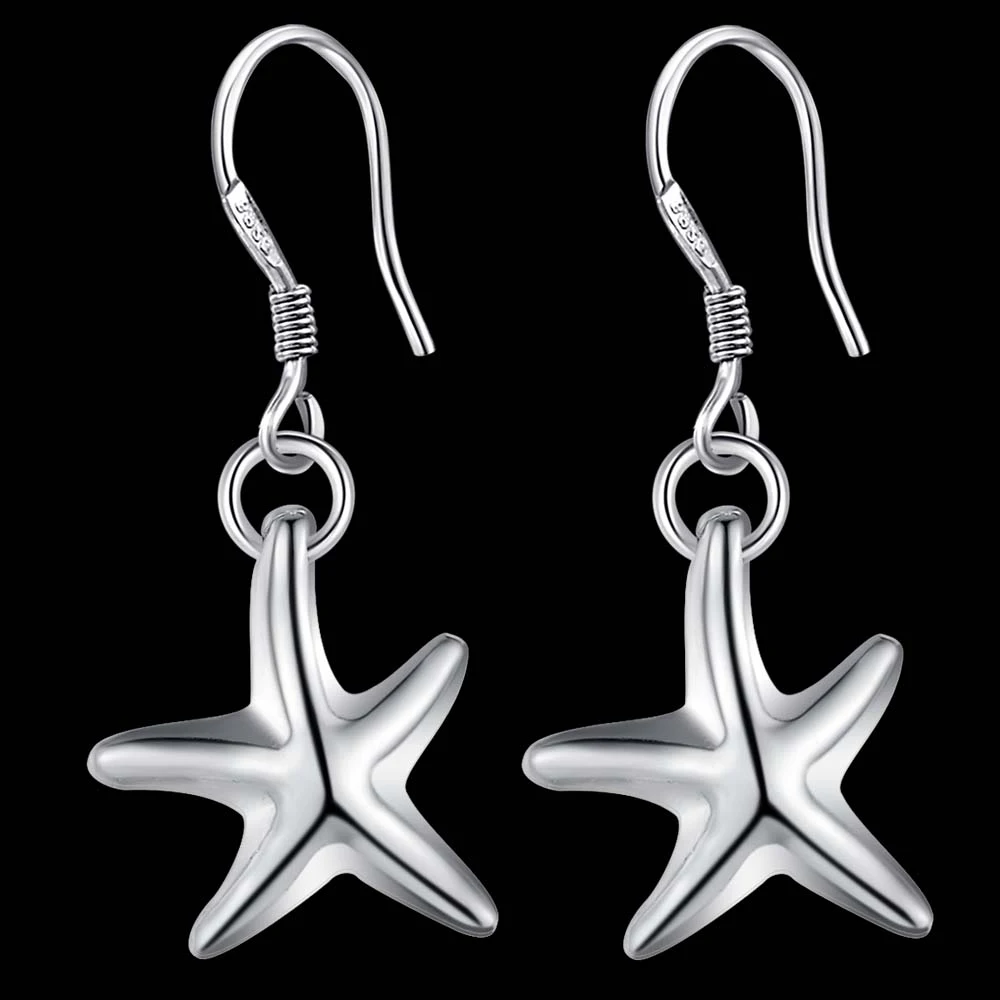 Женские посеребренные серьги с морскими звездами модные ювелирные украшения