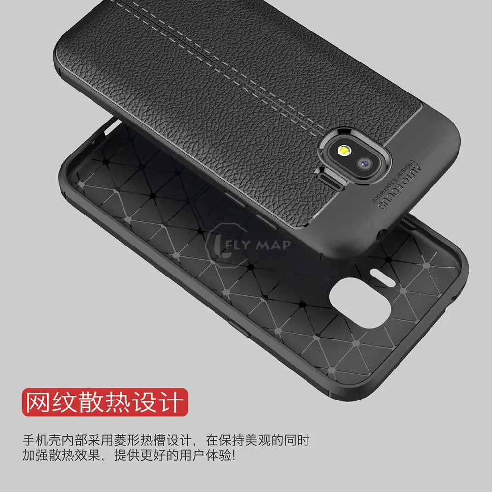 Soft Cover for Samsung Galaxy J2 Pro 2018 J250 J250F/DS Litchi Leather Grained Silicon Phone Case SM-J250 SM-J250F/DS TPU |